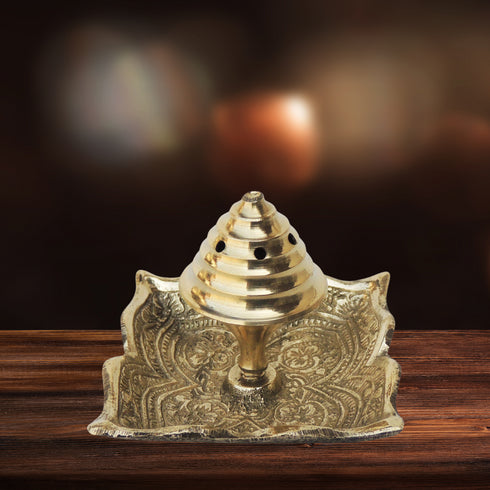 Brass Agarbatti Stand Plate Square 0.065kg